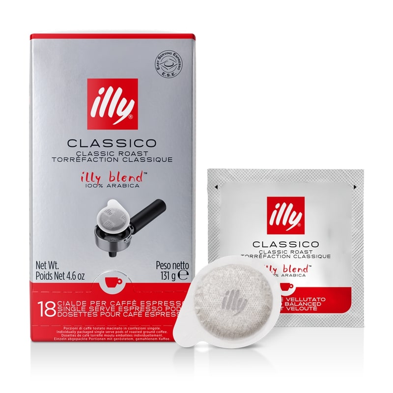illy - E.S.E. Pods Classico – Medium Roast – Индивидуална опаковка, 131 г - 18 дози